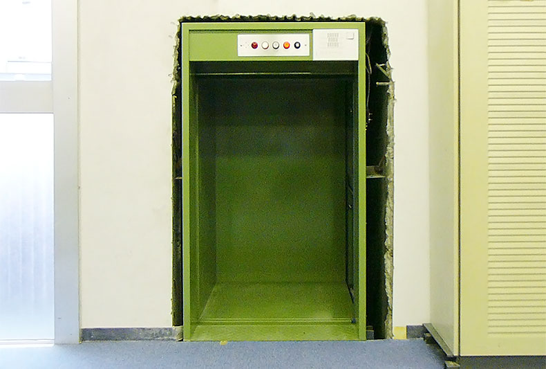 [画像]N法人様に設置した小荷物専用昇降機の姿図